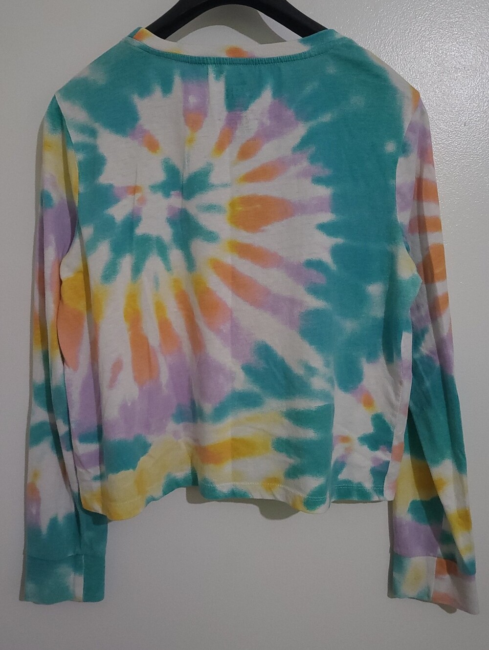 Disney Mickey Mouse Tie Dye Cropped Long Sleeve Size L - Picture 5 of 5
